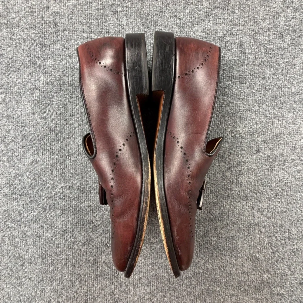 Allen Edmonds Astor Mens 11 D Burgundy Leather Tassel Loafers Brogue Wingtip USA
